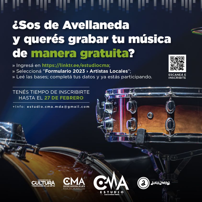 ¿Sos de Avellaneda y querés grabar tu música de manera gratuita?