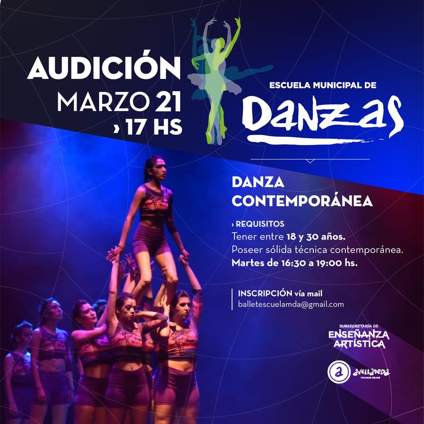 Audición para formar parte de nuestro Ballet Institucional de Danza contemporánea.