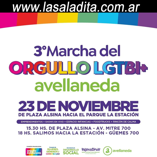 SE VIENE LA 3º MARCHA DEL ORGULLO LGTBI+ AVELLANEDA