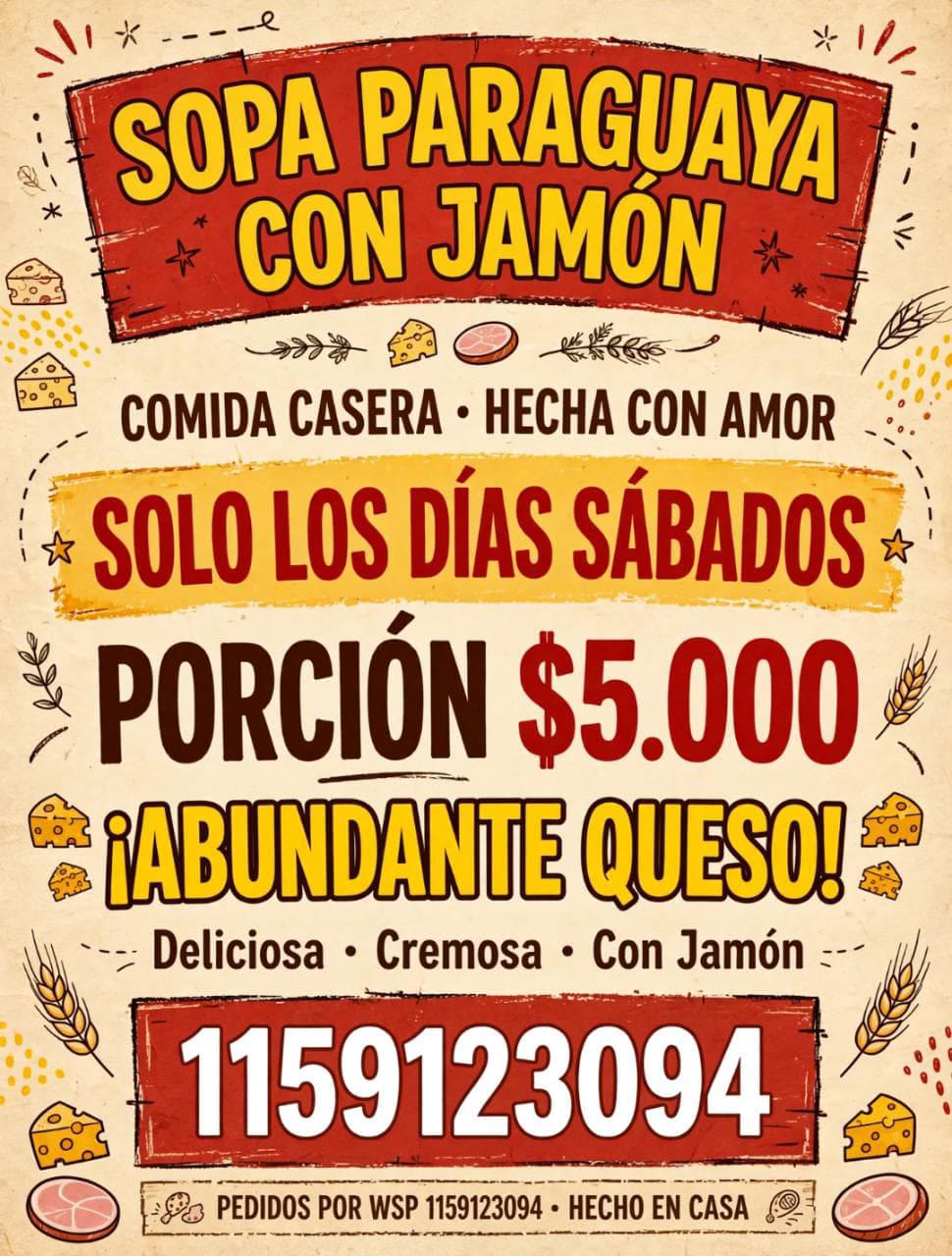 Sopa Paraguaya con Jamón – Hecha en Casa
