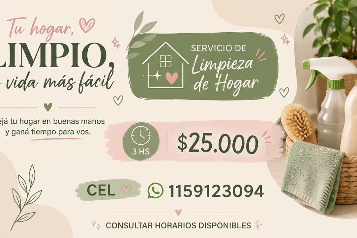 Servicio de Limpieza de Hogar en Avellaneda y Sarandí | 3 horas $25.000